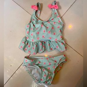 Mia & miles toddler girl striped 2 piece swimsuit